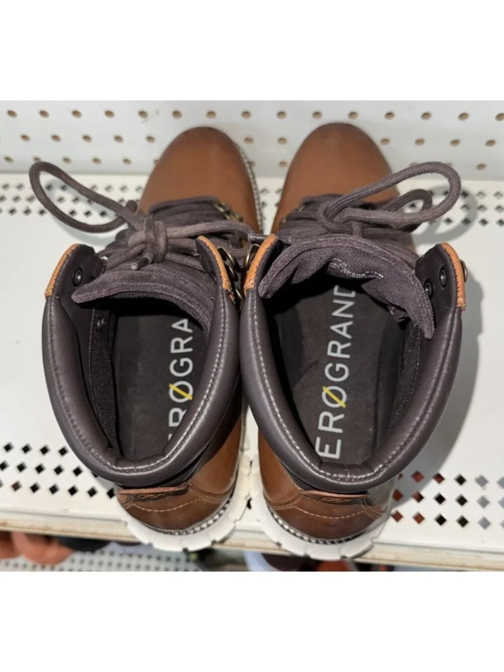 Cole Haan Zerogrand Casual Hiker Mens Leather Hiking Boots Size 9.5 British Tan